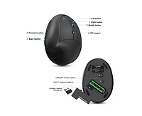 Risokeys 2.4G Wireless Ergonomic Vertical Mouse, 6 Buttons, 3 Dpi Levels, Silent Click, Comfortable Grip for Office, Gaming, Pc & Mac