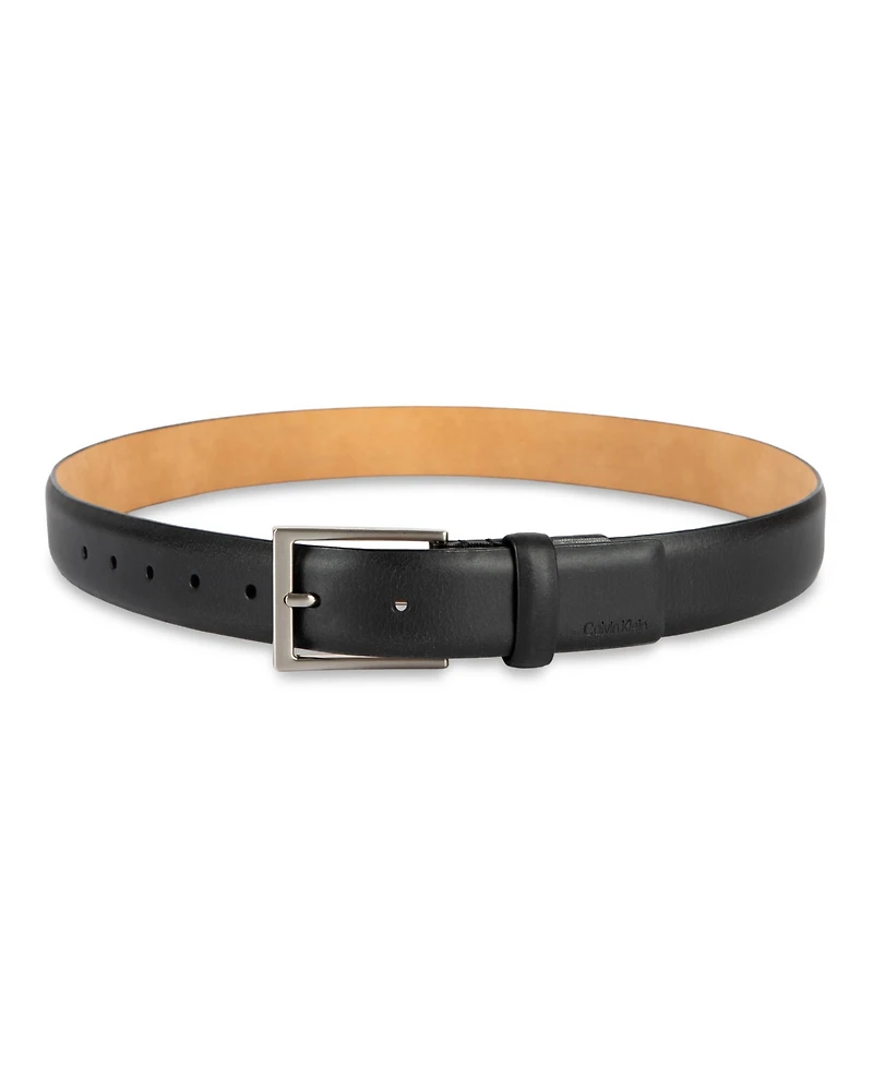 Calvin Klein Men's Smooth and Saffiano Leather Dress Belt