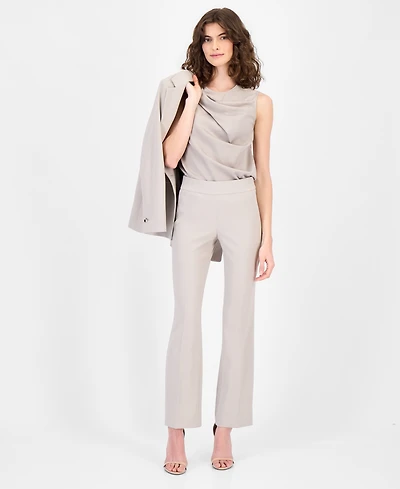 Anne Klein Women's Mid Rise Straight-Leg Pull-On Pants