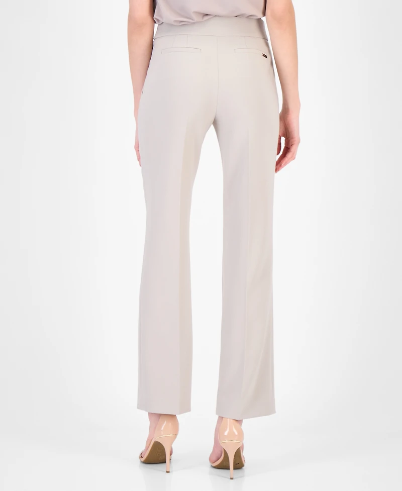 Anne Klein Women's Mid Rise Straight-Leg Pull-On Pants