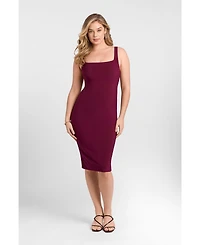 S3 Apparel Women's Sculpting Shapewear Square Neck Tank Midi Dress