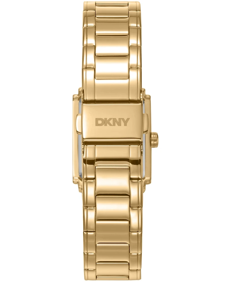 Dkny Women's Dark Green Dial Crystal Accented Case Gold-Tone Stainless Steel Bracelet Watch, 23 x 30mm