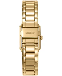 Dkny Women's Dark Green Dial Crystal Accented Case Gold-Tone Stainless Steel Bracelet Watch, 23 x 30mm