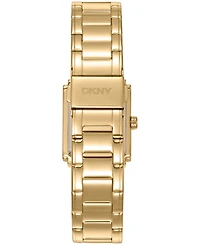 Dkny Women's Crystal Dial Crystal Accented Dial Gold-Tone Stainless Steel Bracelet Watch, 23 x 30mm