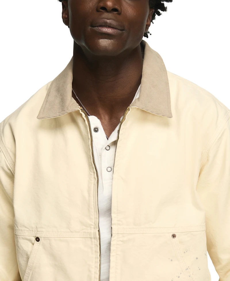 Lucky Brand Men's Spread Collar Canvas Chore Jacket