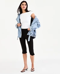Bar Iii Women's Oversized Denim Bomber Jacket, Macy's Exclusive