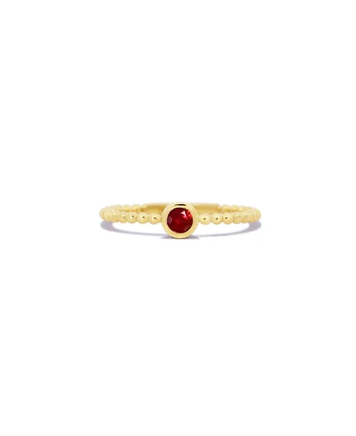 The Lovery Gold Beaded Ruby Ring 14K Gold
