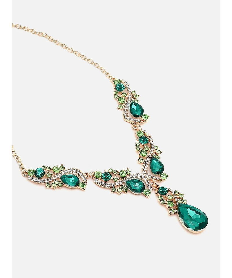 Sohi Green Stones Jewellery Set