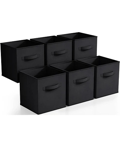 Sorbus 6 Pack 11 Inch Foldable Storage Cubes with Handles- for Organizing Home, Shelves, Nursery, Playroom, Closet and More
