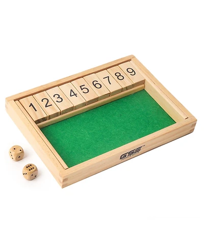 Gse Games & Sports Expert Wooden Shut The Box Numbers Dice Game Board with 2 Wooden Dices