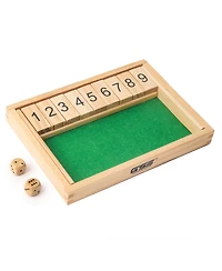 Gse Games & Sports Expert Wooden Shut The Box Numbers Dice Game Board with 2 Wooden Dices