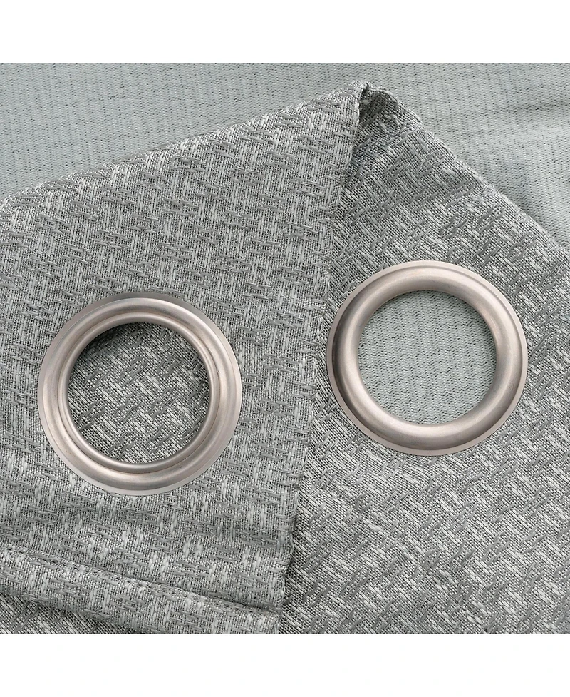Olivia Gray 100% Polyester 250 Gsm Basket Weave Ian Luxury Jacquard Blackout Grommet Curtain Panel 54" x 84"