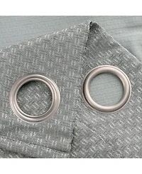 Olivia Gray 100% Polyester 250 Gsm Basket Weave Ian Luxury Jacquard Blackout Grommet Curtain Panel 54" x 84"