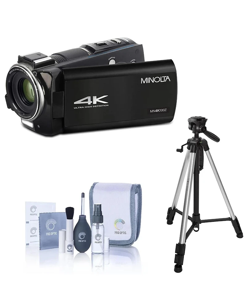 Minolta MN4K100Z 28MP 4K Ultra Hd 3.5" Touchscreen Night Vision Camcorder