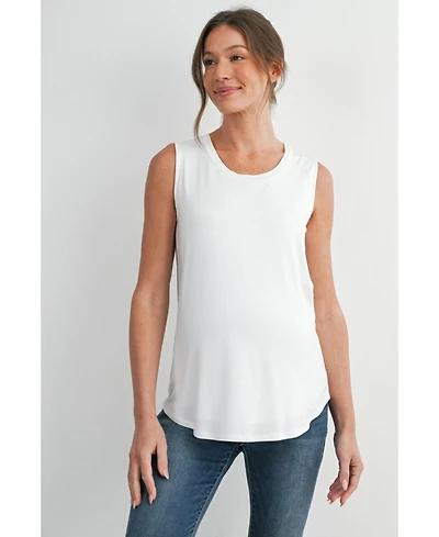 Hello Miz Maternity Nursing Scoop-Neck Sleeveless Tank Top