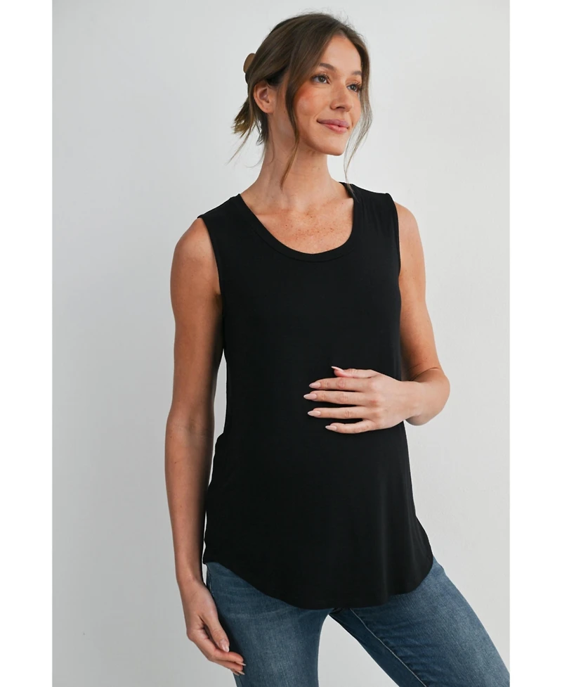 Hello Miz Maternity Nursing Scoop-Neck Sleeveless Tank Top