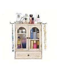 Yigii Wooden Storage Cabinet with Adjustable Shelves, Hooks, Drawer for Bathroom Vanity