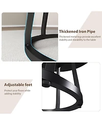 gaomon 47 in" Round Dining Table for 4, Farmhouse Room Circle Dinner Table,Space Saving Wood Kitchen & Furniture