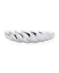 Bling Jewelry Twisted Rope Dome Croissant Ring Thin Band .925 Sterling Silver