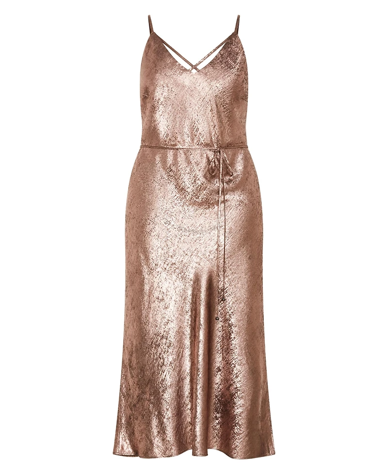 City Chic Women's Kaia Metallic Slip Dress