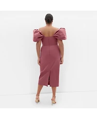 City Chic Women's Elyse Off Shoulder Midi Dress