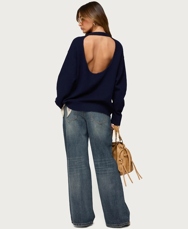 Edikted Women's Ximenia Cutout Back Sweater