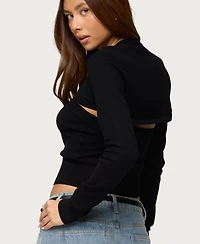 Edikted Women's Knit Two Piece Shrug & Tube Top