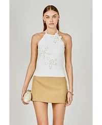 endless rose Women's Flower Detail Halter Top