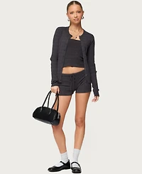 Edikted Women's Nella Cable Knit Shorts