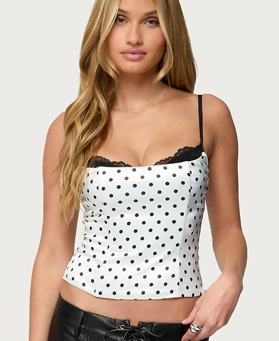 Edikted Women's Polka Dot Layered Lacey Bra Corset