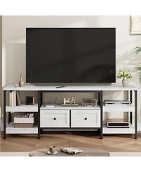 gaomon Industrial Media Console,Rustic Entertainment Center,Metal Frame Tv Stand with Storage DrawerFarmhouse Modern Tv Cabinet