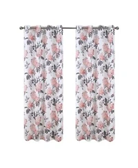 Olivia Gray 100 Polyester 200 Gsm Hydrangea Printed Blackout Grommet Curtain Panel 54 X 84