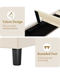 gaomon Bed Frame with Adjustable Headboard, Upholstered Platform Sturdy Wood Slats Support, No Box Spring Needed