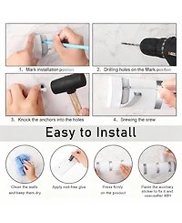 Yigii 5-Drawer Retractable Aluminum Wall Hanger for Coats, Hats, Scarves