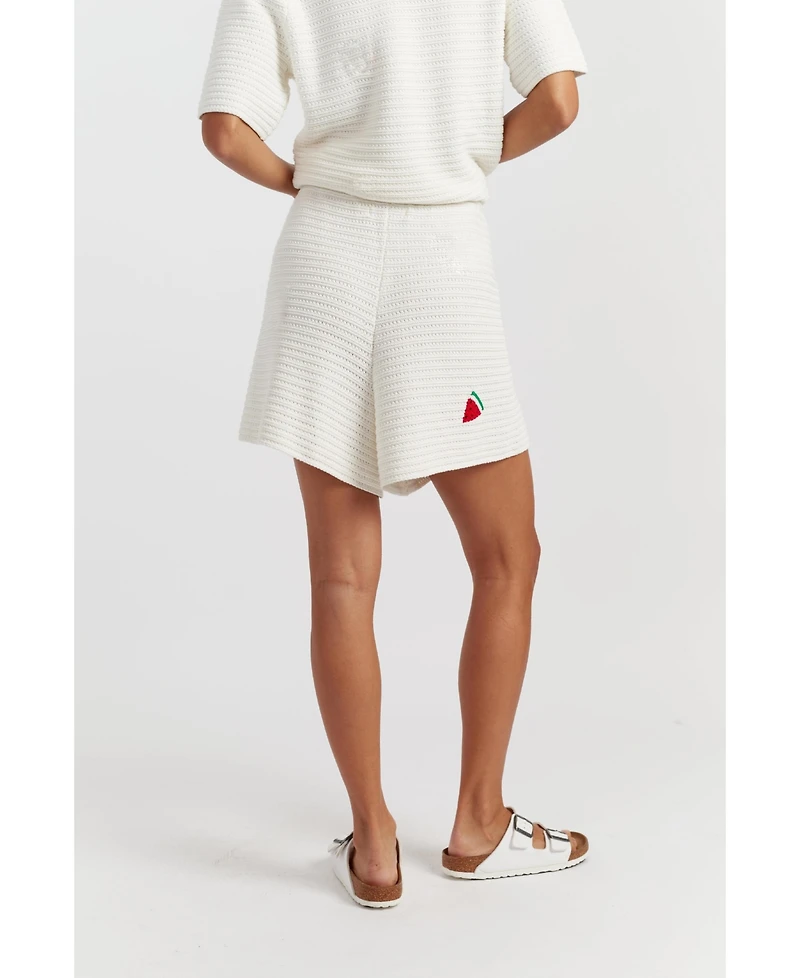 Chinti & Parker Women's Cotton Snoopy Crochet Shorts