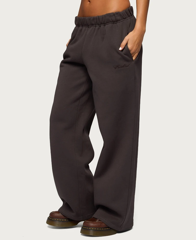 Edikted Women's Basic Girl Wide Leg Sweatpants