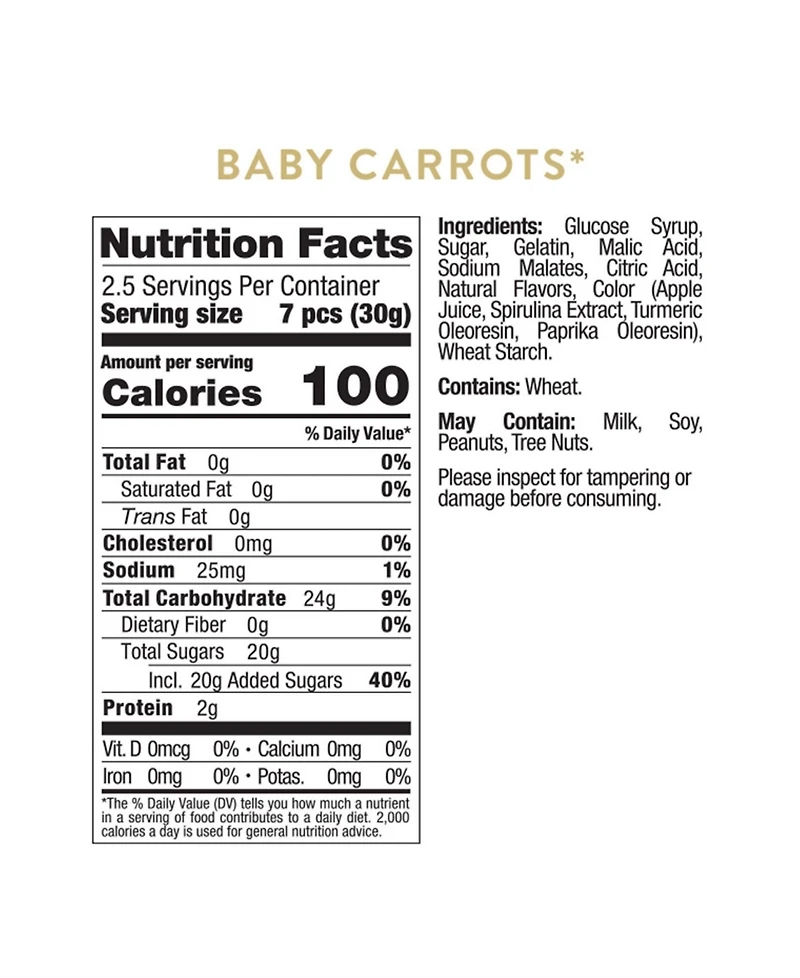 Sugarfina Easter Green Bunny Baby Carrots Candy, 3-pc.