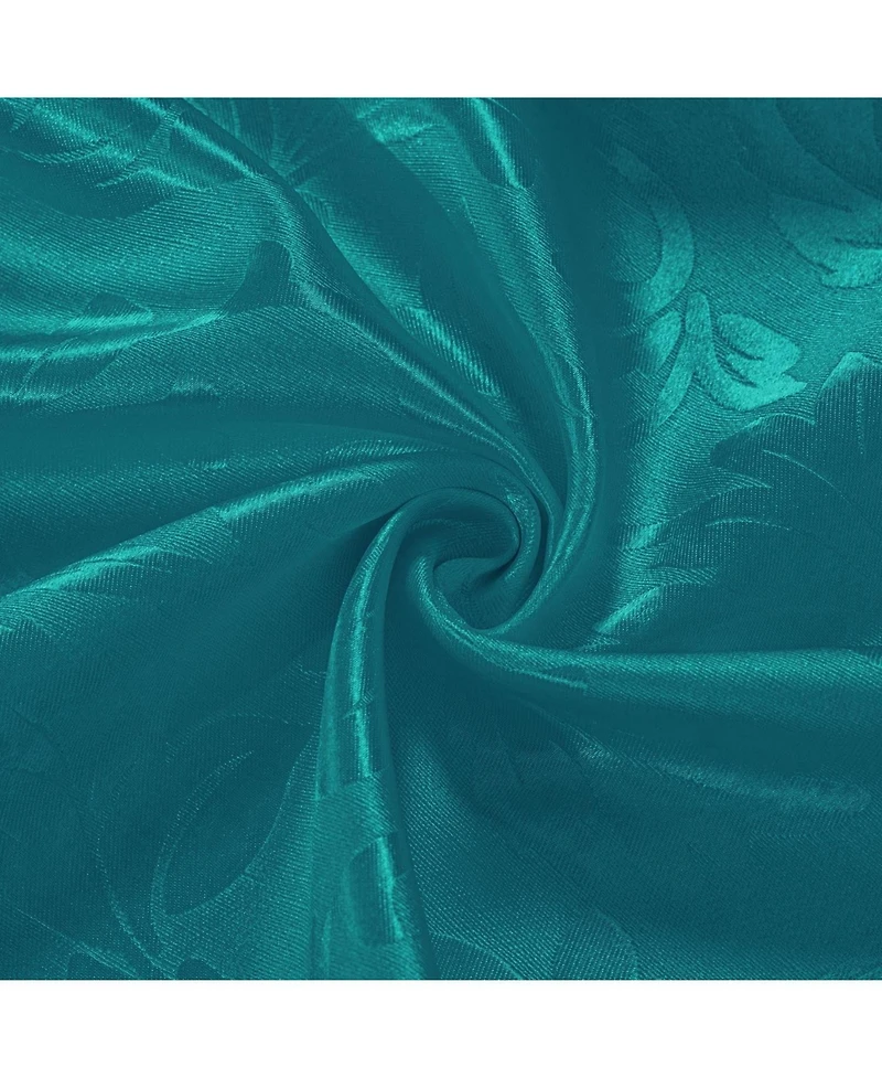 Olivia Gray 100% Polyester 200 Gsm Dyson Embossed Blackout Grommet Curtain Panel 54" x 90" Teal