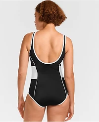 Lands' End Petite Tugless Scoop Neck Low Leg One Piece