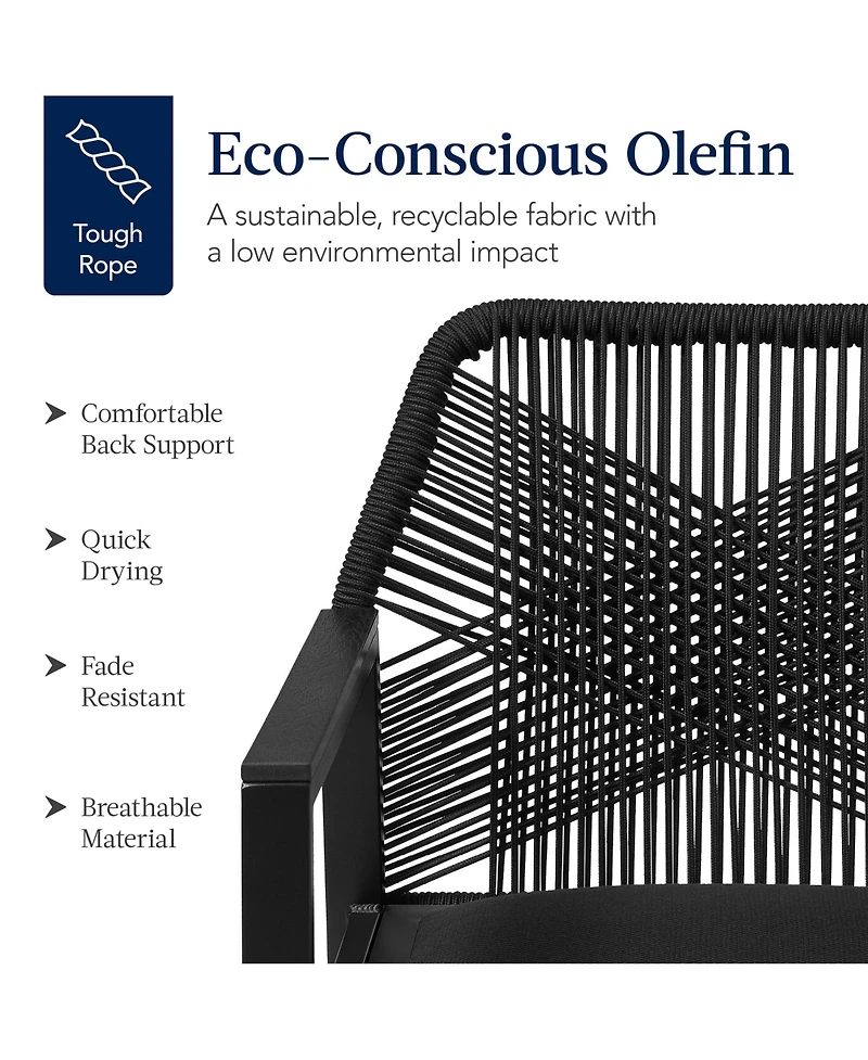 Best Choice Products Set of 2 Indoor/Outdoor Aluminum Woven Rope Dining Chairs w/ Armrests