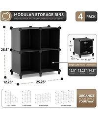 Sorbus -Cube Storage Organizer Cubby Shelf for Closet, Toys, Books, and More Space-Saving Bookshelf for Bedroom, Living Room