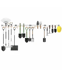 Yigii Aluminum Garden Tool Rack, Adjustable Hooks, Easy Install, Durable