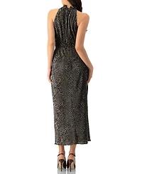 Ivonne Women's Pleated Polka Dot Maxi Dress