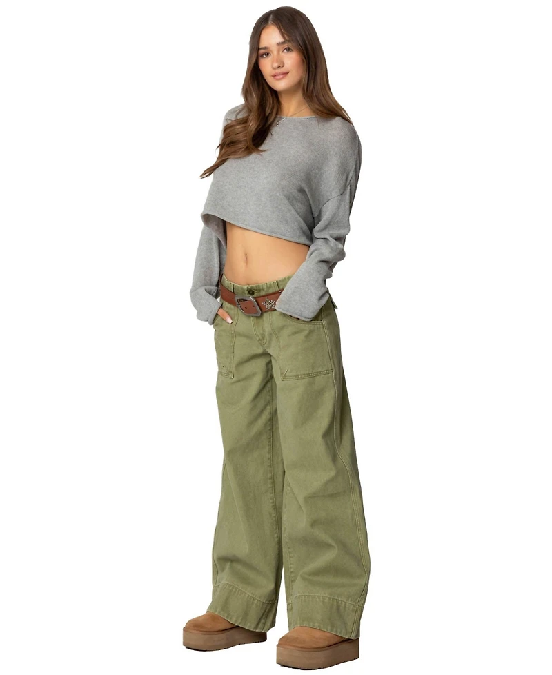Edikted Women's Vivienne Twill Baggy Pants