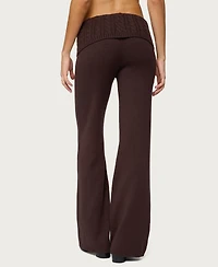Edikted Women's Lula Cable Knit Foldover Pants