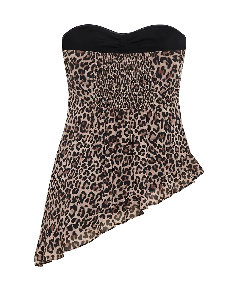 City Chic Plus Skai Leopard Print Top