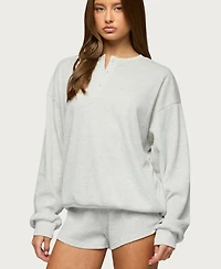 Edikted Women's Baila Waffle Henley Top