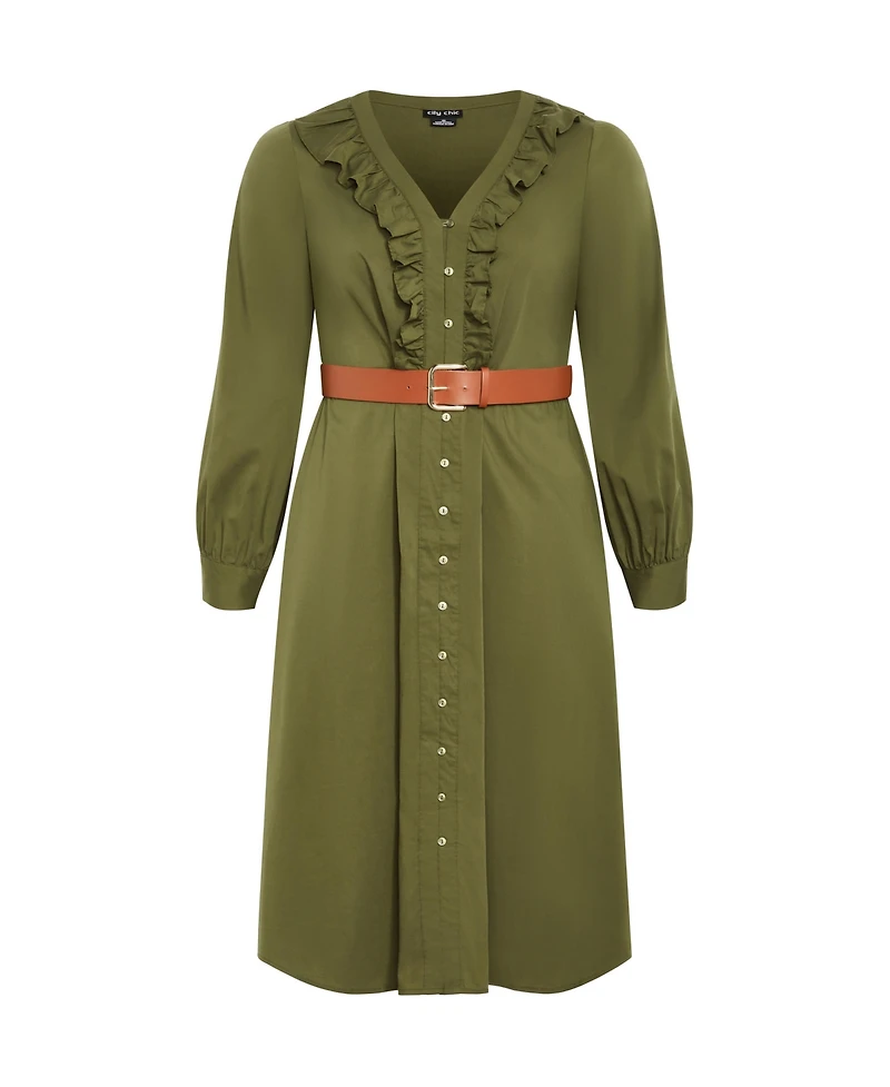 City Chic Women's Plus Size Zoe Belted Dress