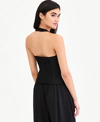 Bar Iii Women's Smocked-Back Linen-Blend Vest, Macy's Exclusive