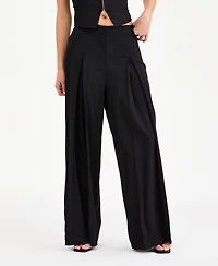 Bar Iii Women's High-Rise Linen-Blend Wide-Leg Pants, Macy's Exclusive